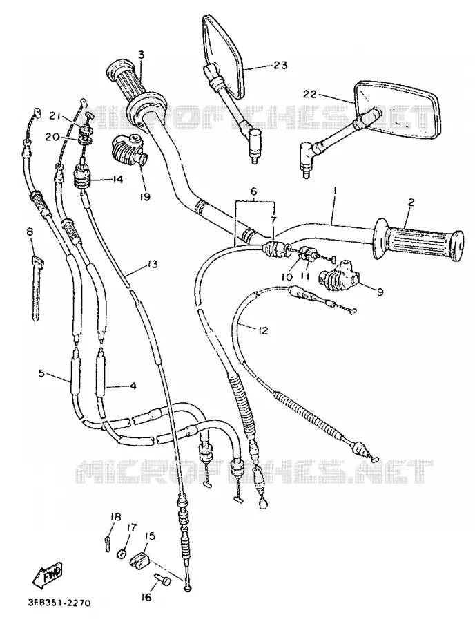 GUIDON ET CABLES Yamaha MOTO 500 1995 SR  SR500