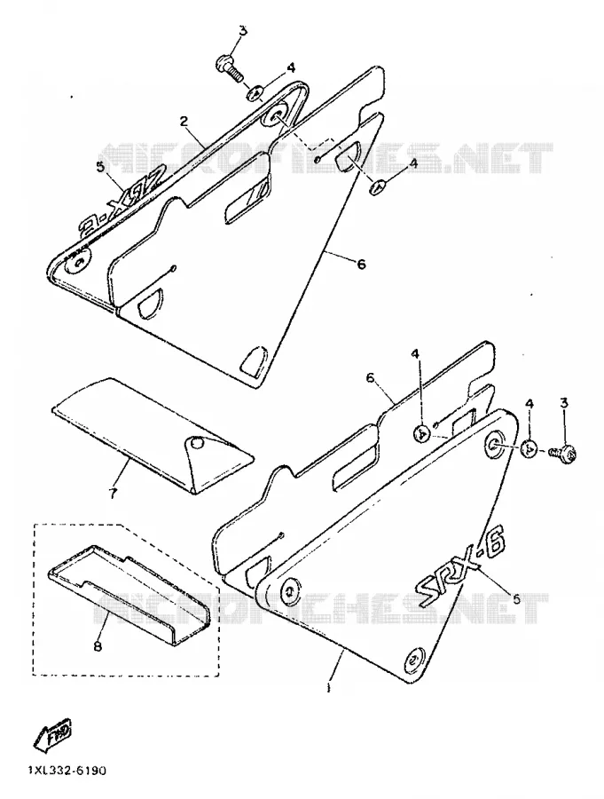 COUVERCLE LATERAL Yamaha MOTO 600 1987 SRX  SRX600