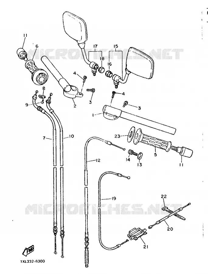 GUIDON ET CABLES Yamaha MOTO 600 1987 SRX  SRX600