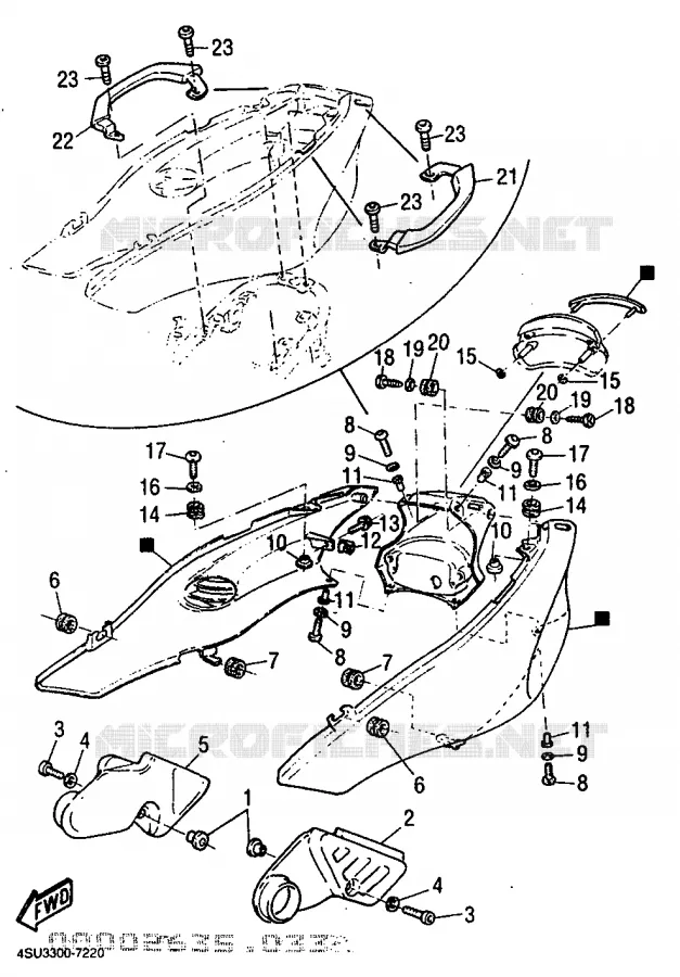 COUVERCLE LATERAL Yamaha MOTO 660 1997 SZR  SZR660