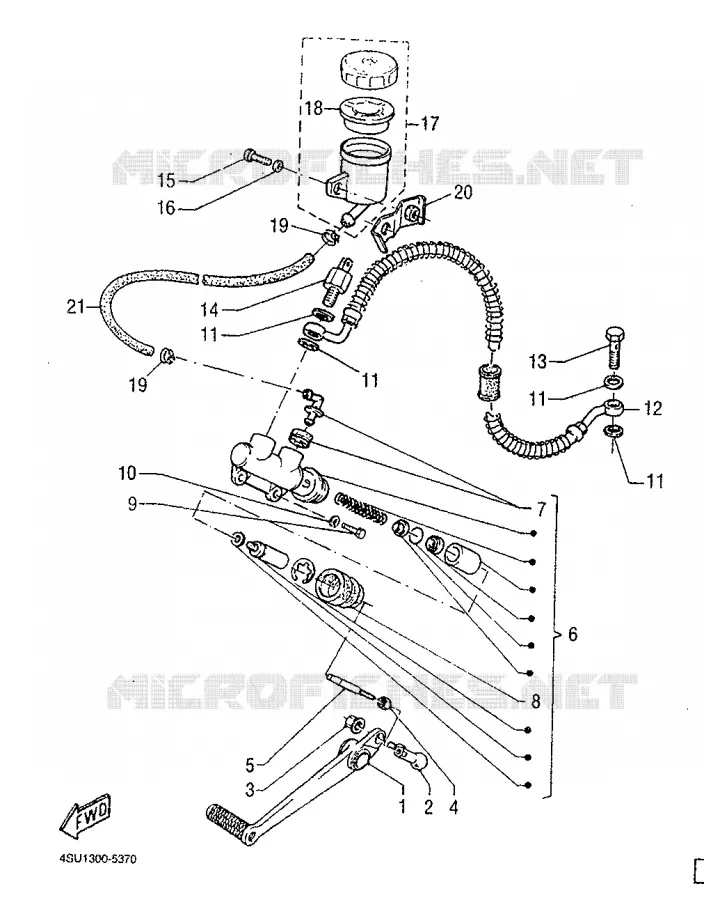 MAITRE CYLINDRE DE FREIN ARRIERE Yamaha MOTO 660 1997 SZR  SZR660