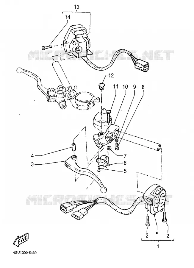 COMMODO / LEVIER Yamaha MOTO 660 1997 SZR  SZR660