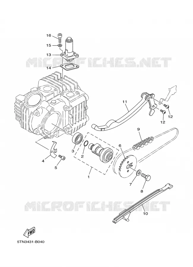 ARBRE A CAMES / CHAINE DE DISTRIBUTION Yamaha SCOOTER 110 2004 CRYPTON  T110