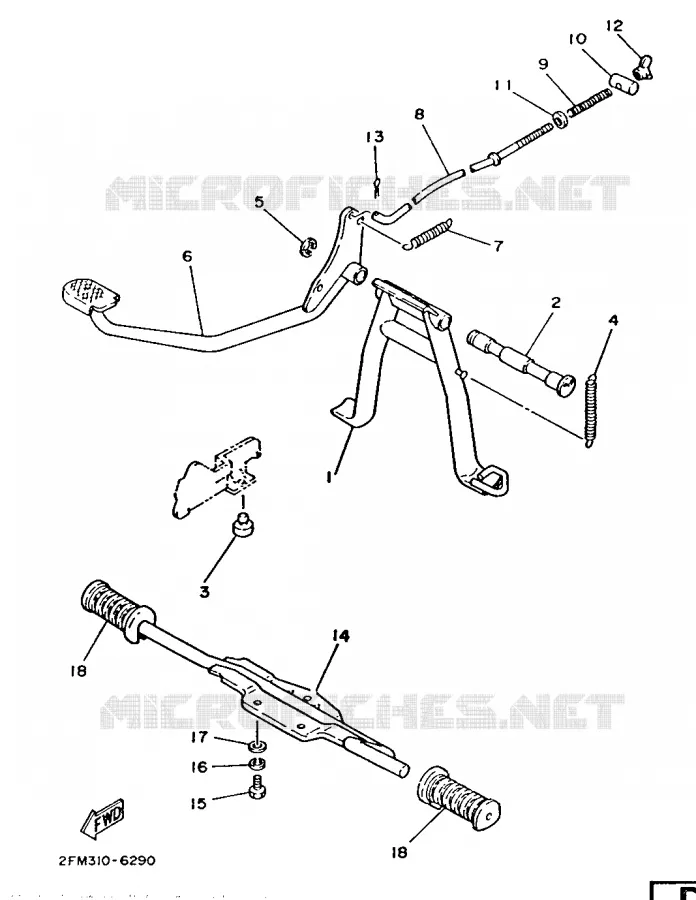 SUPPORT / REPOSE PIEDS Yamaha SCOOTER 80 1986 Autres modeles  T80