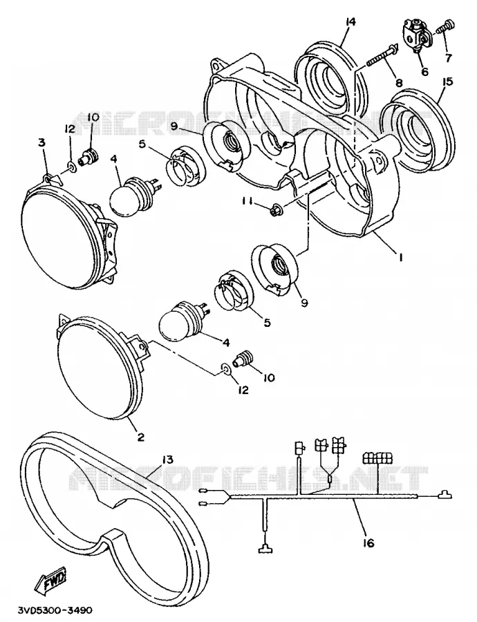 ALTERNATIVE PHARE Yamaha MOTO 850 1993 TDM  TDM850