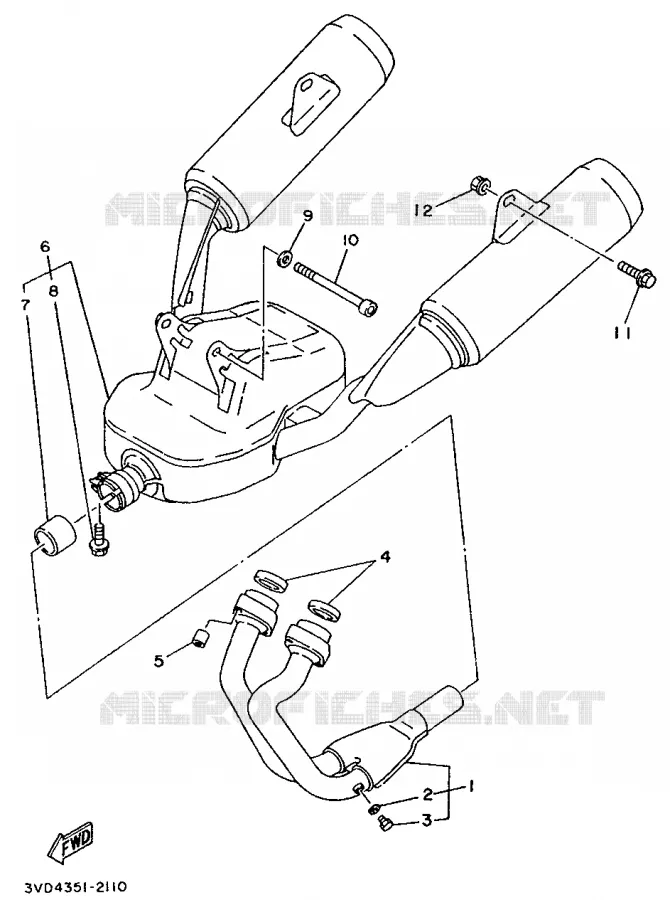 ECHAPPEMENT Yamaha MOTO 850 1993 TDM  TDM850