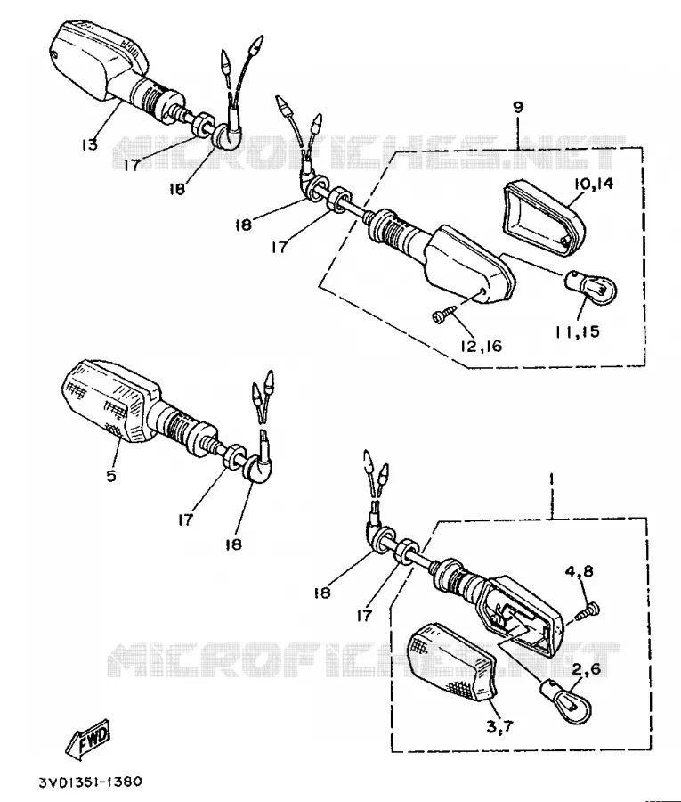 CLIGNOTANT Yamaha MOTO 850 1994 TDM  TDM850