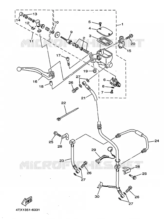 MAITRE CYLINDRE AVANT Yamaha MOTO 850 1998 TDM  TDM850