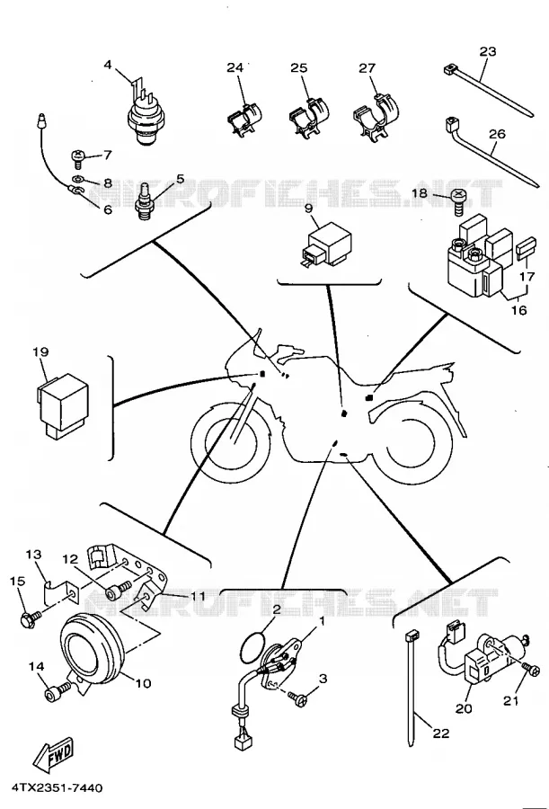 PARTIE ELECTRIQUE 2 Yamaha MOTO 850 1998 TDM  TDM850