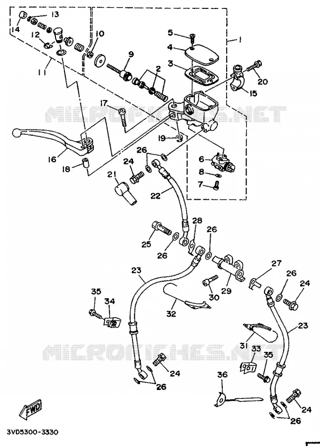 MAITRE CYLINDRE AVANT Yamaha MOTO 850 1994 TDM  TDM850F
