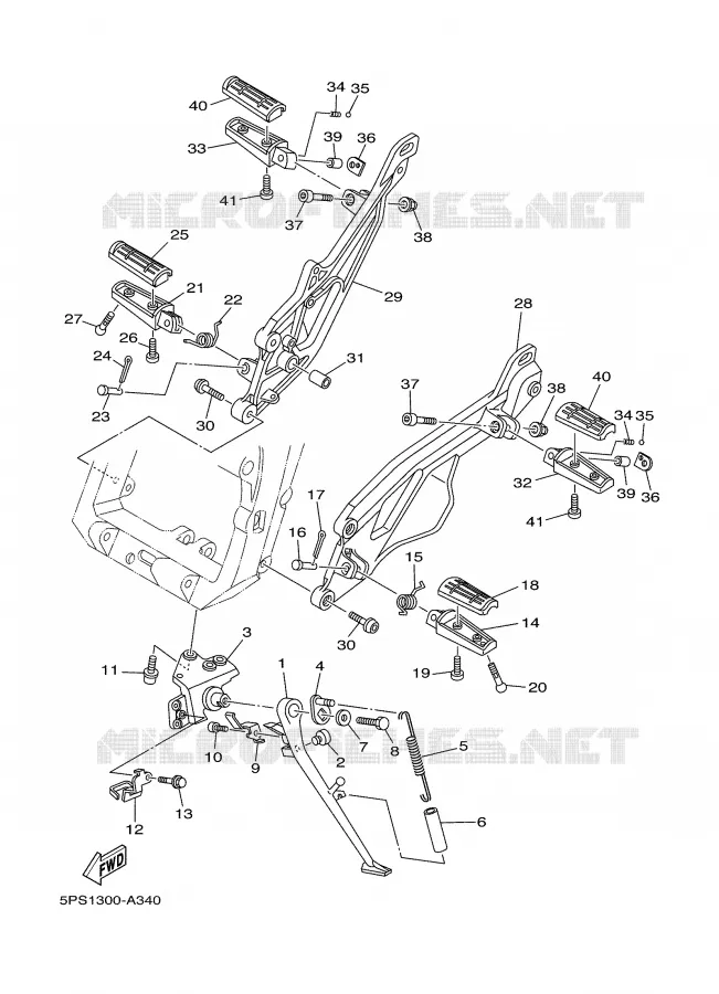 SUPPORT / REPOSE PIEDS Yamaha MOTO 900 2002 TDM  TDM900