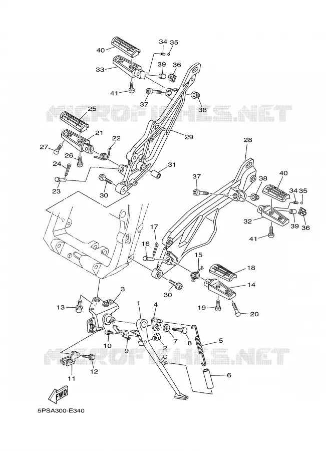 BEQUILLE / REPOSE PIEDS Yamaha MOTO 900 2007 TDM  TDM900
