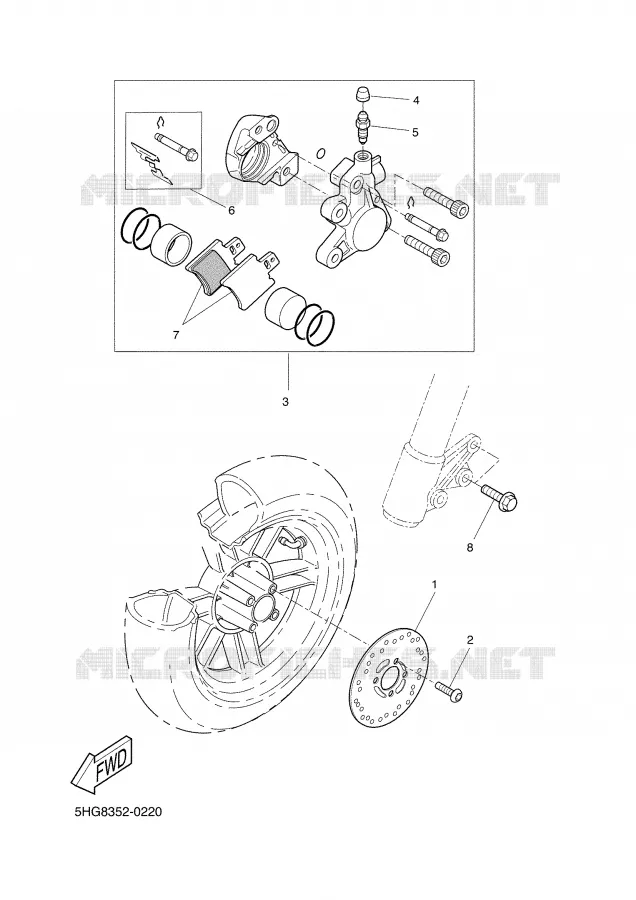 ETRIER DE FREIN AVANT Yamaha SCOOTER 50 2002 BW'S  CW50
