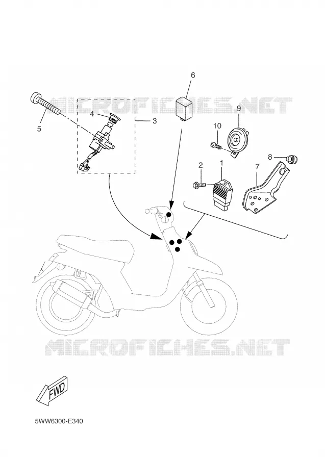 PARTIE ELECTRIQUE 1 Yamaha SCOOTER 50 2007 BOOSTER  CW50