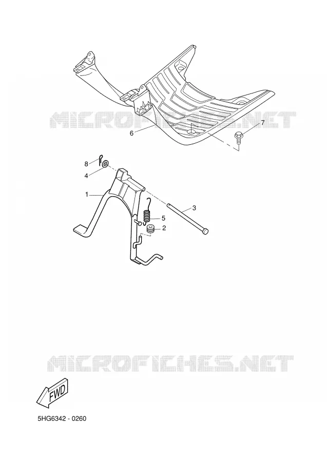 SUPPORT / REPOSE PIEDS Yamaha SCOOTER 50 2001 BOOSTER  CW50L