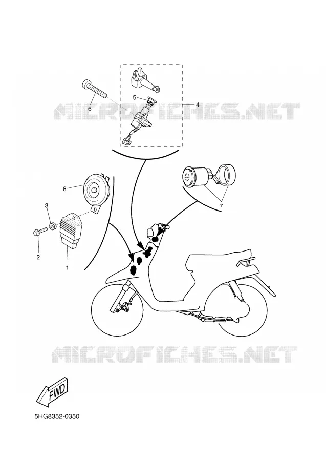 PARTIE ELECTRIQUE 1 Yamaha SCOOTER 50 2003 BW'S  CW50L