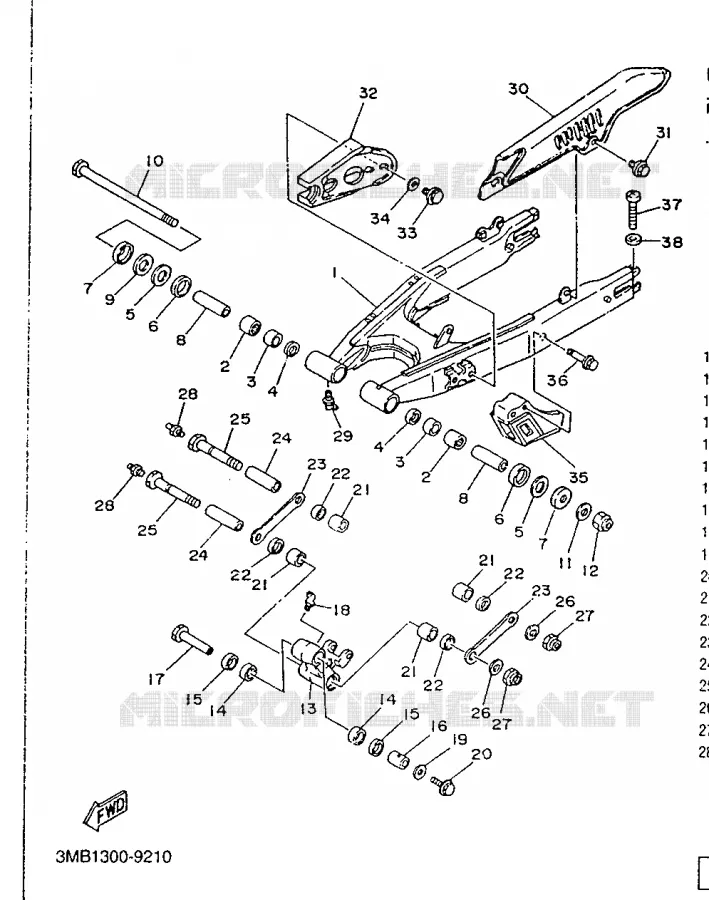 BRAS ARRIERE Yamaha MOTO 125 1991 TDR  TDR125