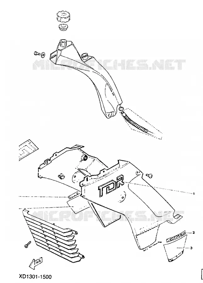 CACHE LATERAL - RESERVOIR D'HUILE Yamaha MOTO 125 1991 TDR  TDR125