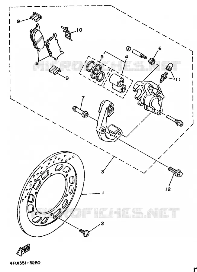 ETRIER DE FREIN AVANT Yamaha MOTO 125 1993 TDR  TDR125
