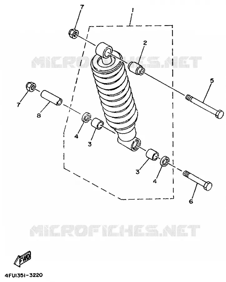 AMORTISSEUR ARRIERE Yamaha MOTO 125 1993 TDR  TDR125