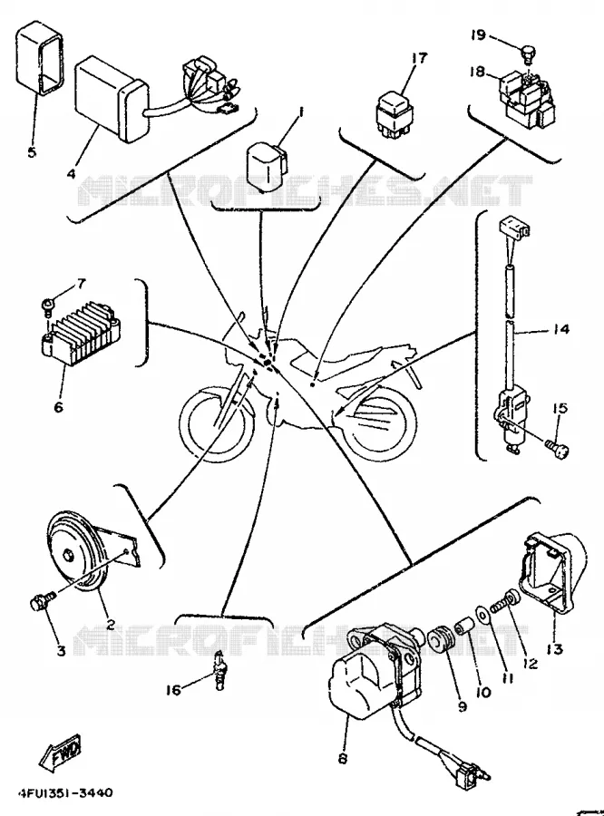 PARTIE ELECTRIQUE 2 Yamaha MOTO 125 1993 TDR  TDR125