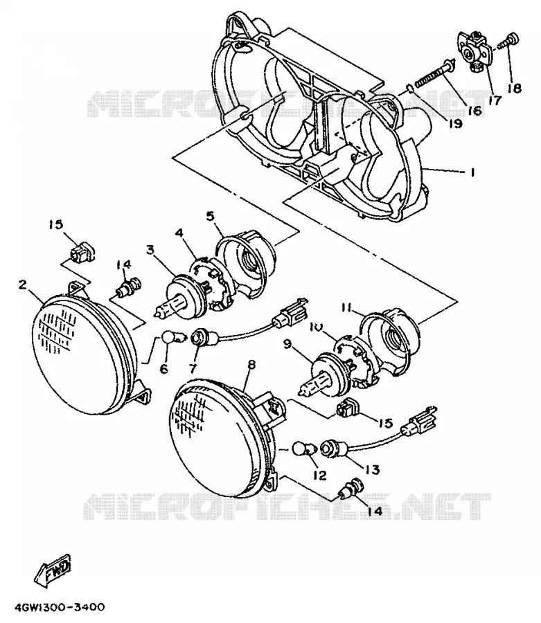 PHARE - AUTRICHE Yamaha MOTO 125 1994 TDR  TDR125