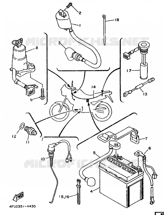 PARTIE ELECTRIQUE 1 - AUTRICHE Yamaha MOTO 125 1994 TDR  TDR125