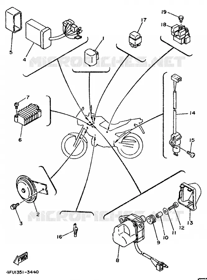 PARTIE ELECTRIQUE 2 - AUTRICHE Yamaha MOTO 125 1994 TDR  TDR125