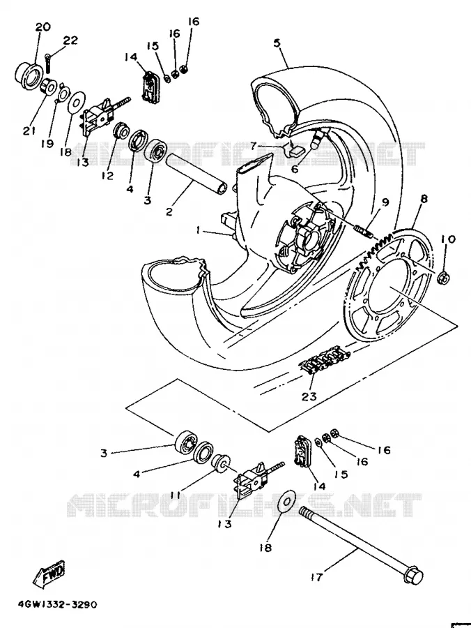 ROUE ARRIERE Yamaha MOTO 125 1994 TDR  TDR125