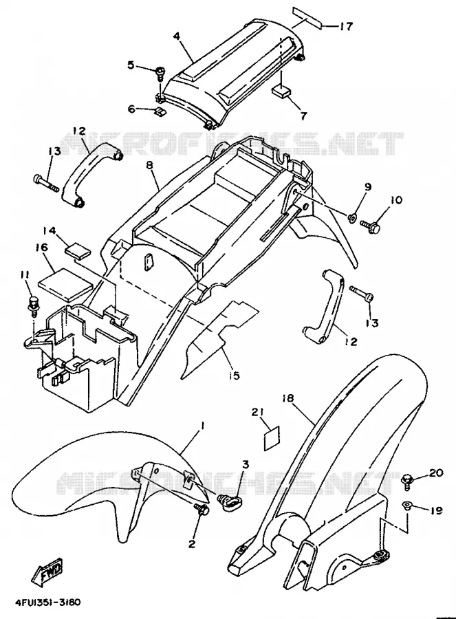 GARDE BOUE  Yamaha MOTO 125 1995 TDR  TDR125