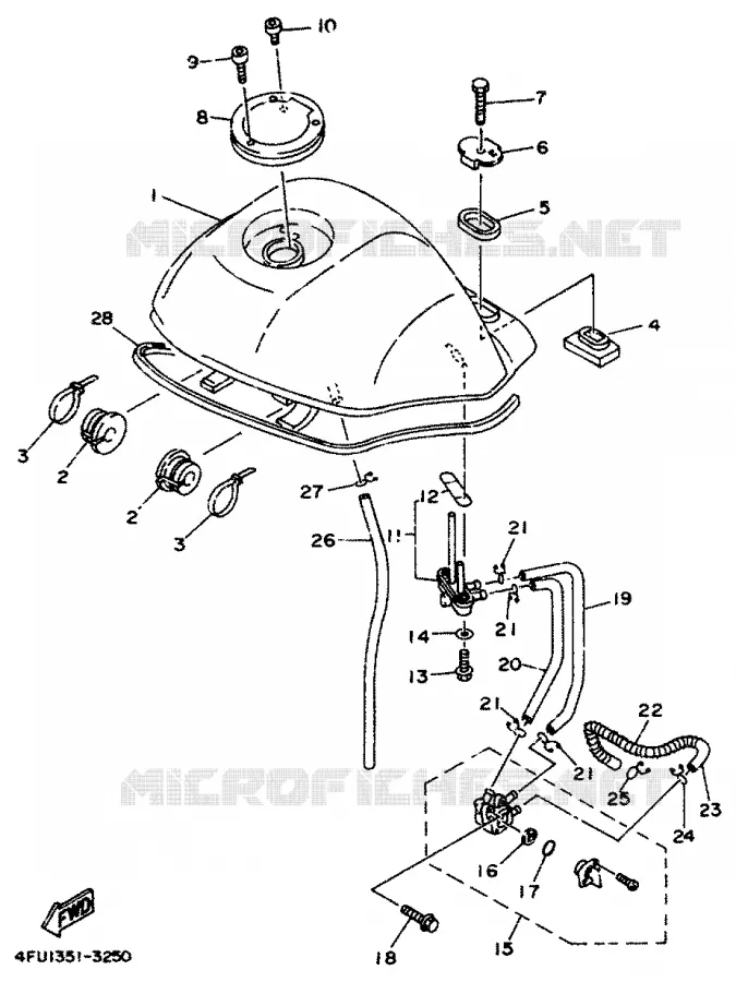 RESERVOIR A ESSENCE Yamaha MOTO 125 1995 TDR  TDR125