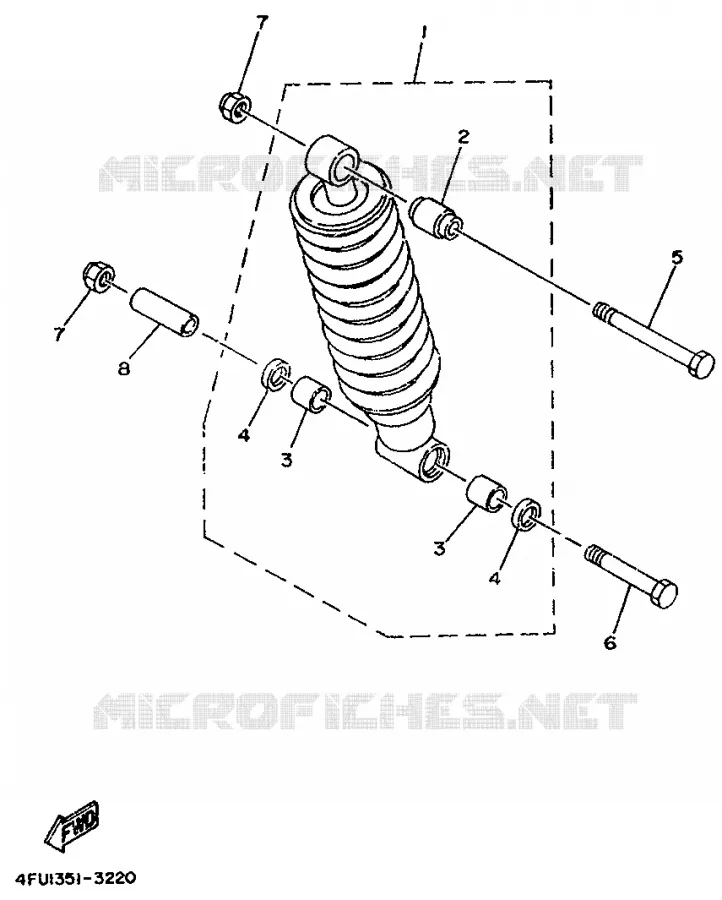 AMORTISSEUR ARRIERE Yamaha MOTO 125 1995 TDR  TDR125
