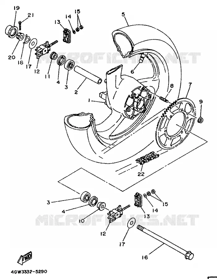 ROUE ARRIERE Yamaha MOTO 125 1995 TDR  TDR125