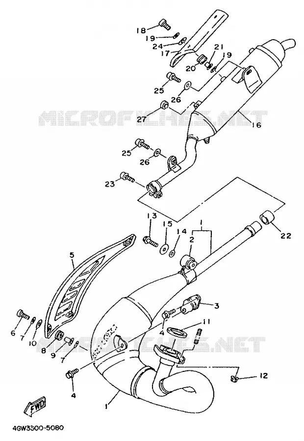 ECHAPPEMENT Yamaha MOTO 125 1996 TDR  TDR125