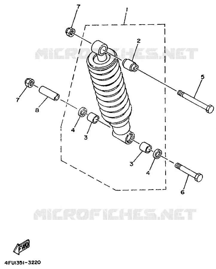 AMORTISSEUR ARRIERE Yamaha MOTO 125 1996 TDR  TDR125