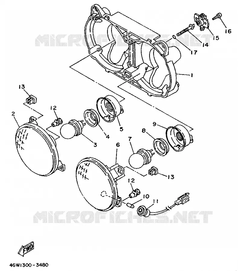 ALTERNATIVE PHARE - FINLANDE Yamaha MOTO 125 1996 TDR  TDR125