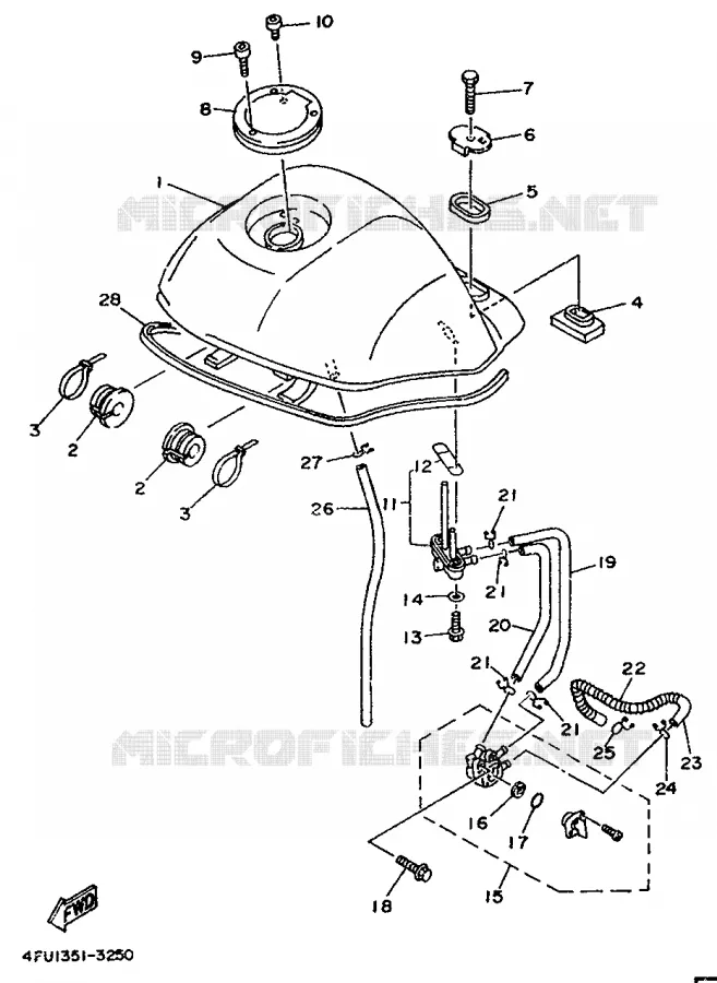 RESERVOIR A ESSENCE Yamaha MOTO 125 1996 TDR  TDR125