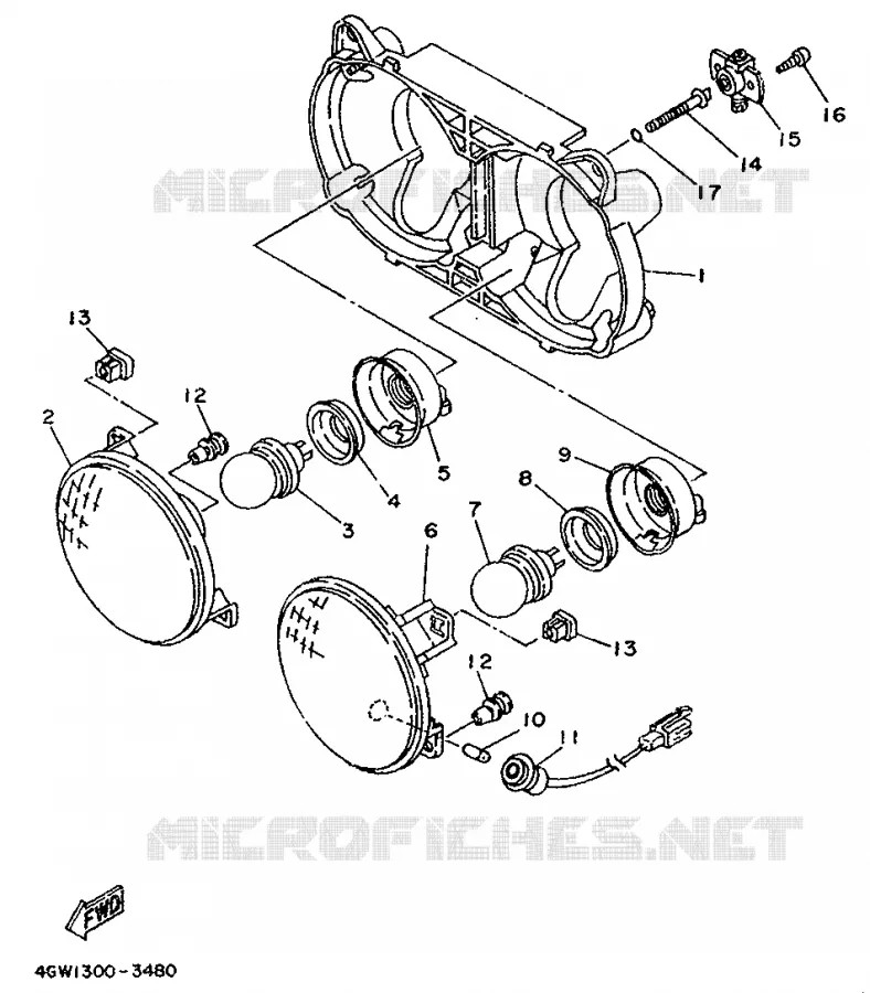 ALTERNATIVE PHARE - FINLANDE Yamaha MOTO 125 1996 TDR  TDR125