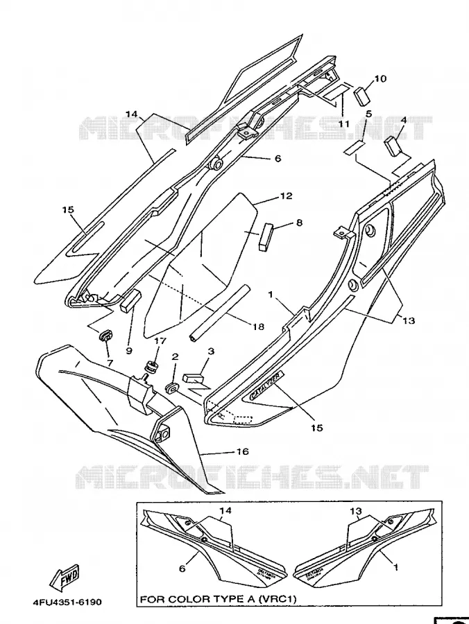 COUVERCLE LATERAL Yamaha MOTO 125 1996 TDR  TDR125