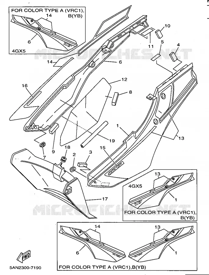 COUVERCLE LATERAL Yamaha MOTO 125 1997 TDR  TDR125