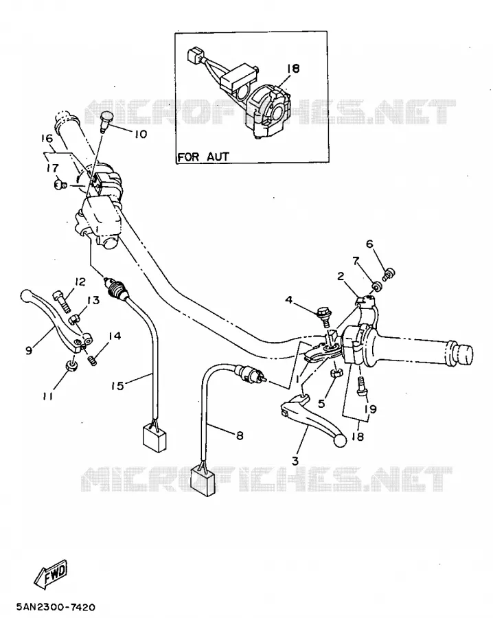 COMMODO / LEVIER Yamaha MOTO 125 1998 TDR  TDR125