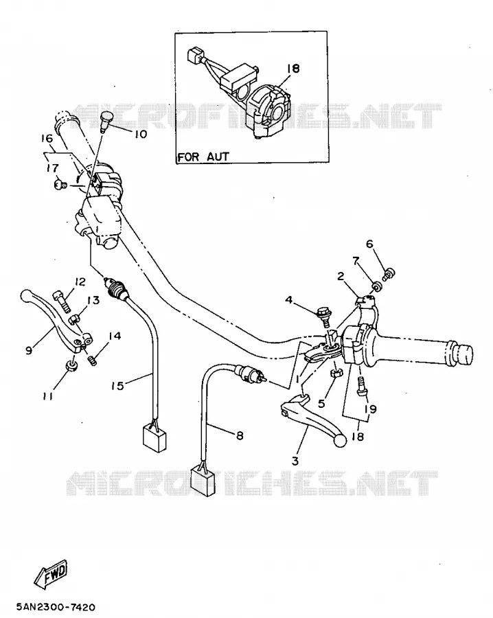 COMMODO / LEVIER Yamaha MOTO 125 1998 TDR  TDR125