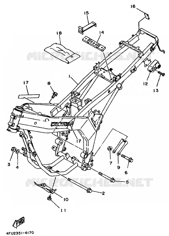 CADRE Yamaha MOTO 125 1999 TDR  TDR125