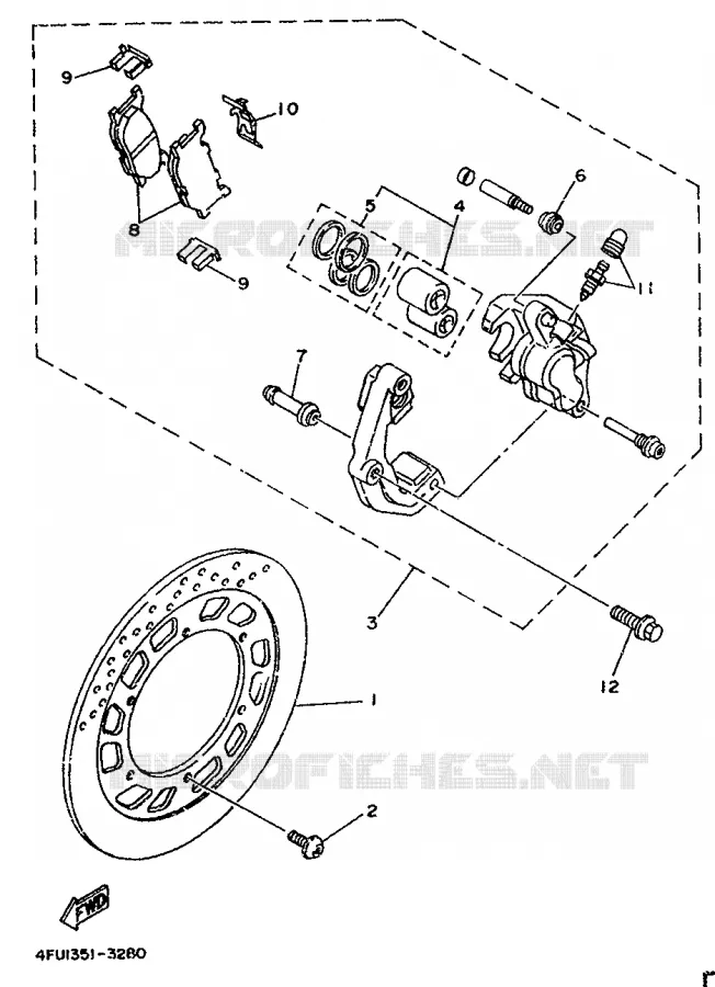 ETRIER DE FREIN AVANT Yamaha MOTO 125 1999 TDR  TDR125
