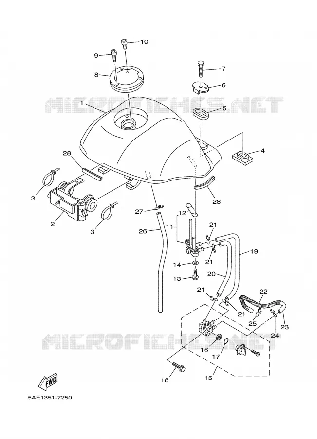 RESERVOIR A ESSENCE Yamaha MOTO 125 2000 TDR  TDR125