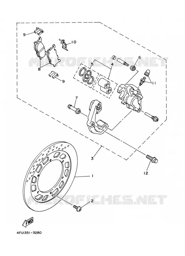 ETRIER DE FREIN AVANT Yamaha MOTO 125 2000 TDR  TDR125