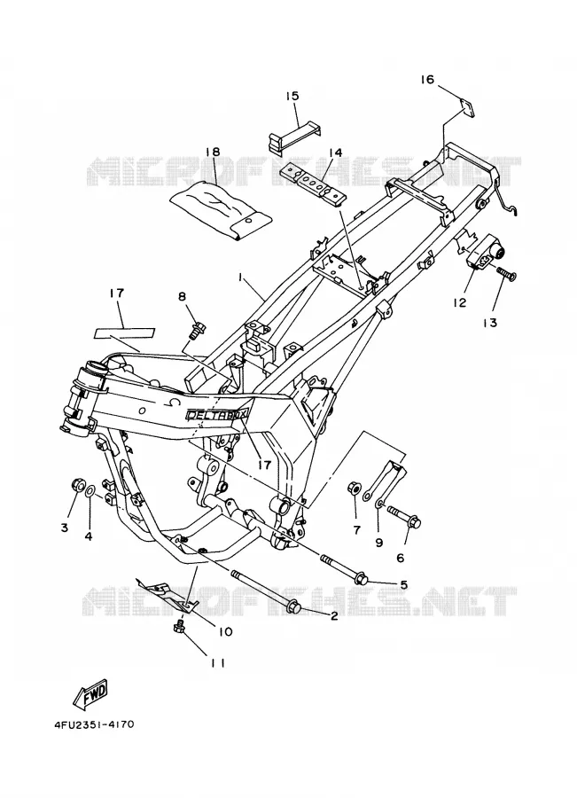CADRE Yamaha MOTO 125 2000 TDR  TDR125
