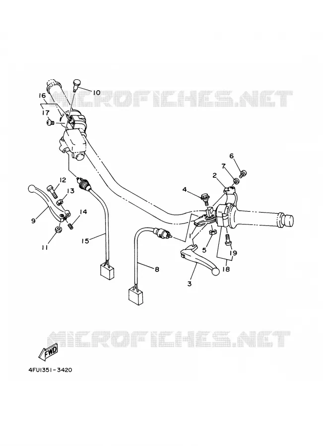 COMMODO / LEVIER Yamaha MOTO 125 2000 TDR  TDR125