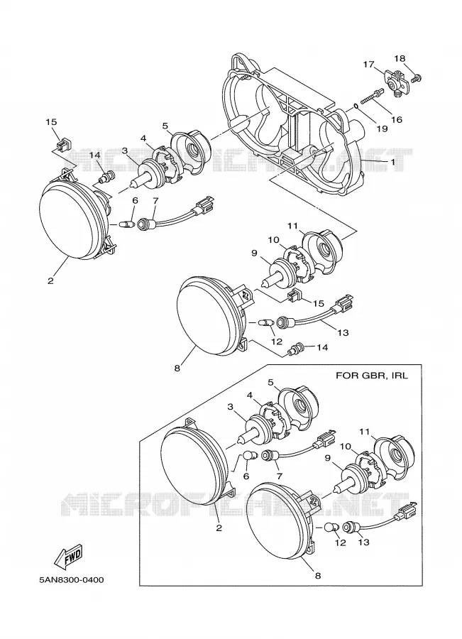 PHARE  Yamaha MOTO 125 2001 TDR  TDR125