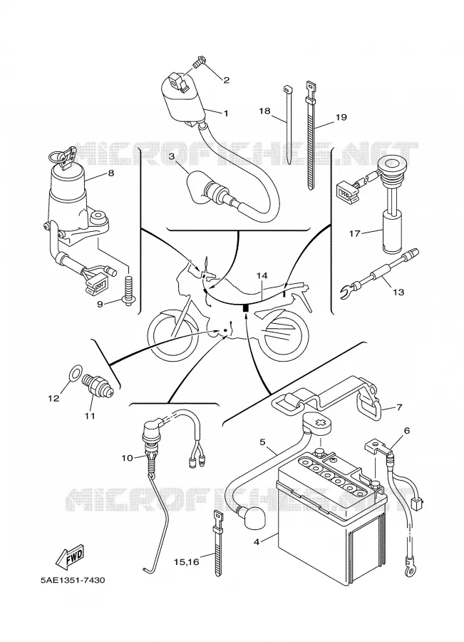 PARTIE ELECTRIQUE 1 Yamaha MOTO 125 2001 TDR  TDR125